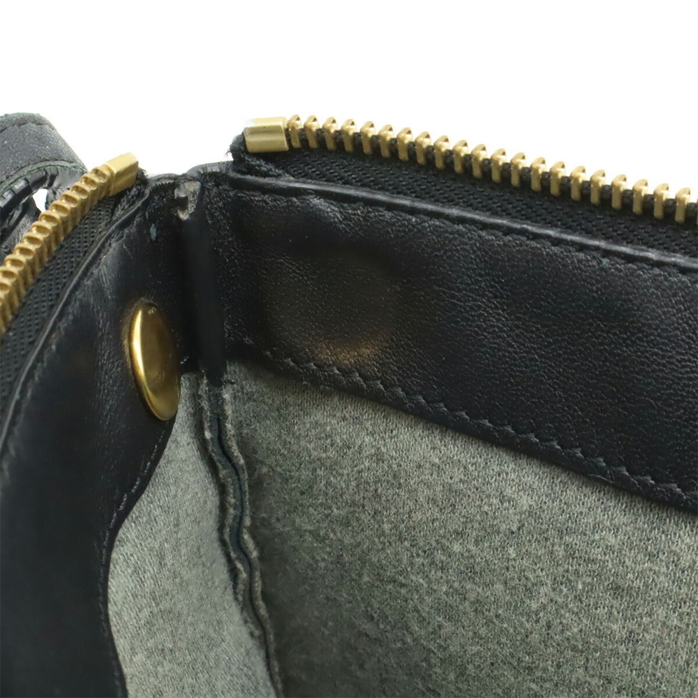 CELINE Trio Large Shoulder Bag, Pouch, Handbag, Leather, Black, 171453 - Picture 8 of 10